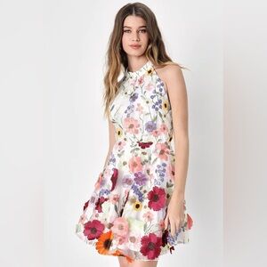 Lulus Floral Embroidered Dress - Size L
